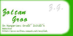 zoltan groo business card